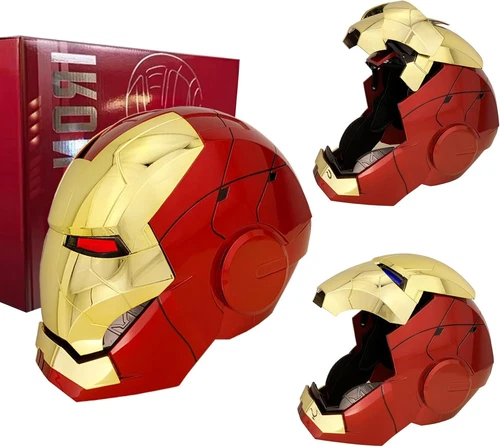 AUTOKING 1:1 Wearable JARVIS Voice Control Cosplay Iron Man MK5 Helmet Mask Gift - Foto 18 di 50
