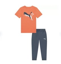 Puma Toddler Boy 2 Piece Jogger Set Orange Gray Size 2T 3T 4T