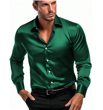 Camisa Verde de Hombre Elegantes Formales Casuales Para Caballeros Hombres