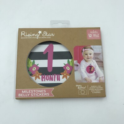 Rising Star Baby Girl s Milestone Belly Stickers Months Age Box Set New Pink