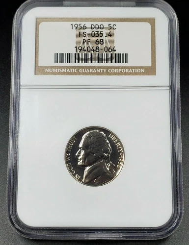 1956 Jefferson Proof Nickel Coin NGC PF68 DDO Double Die FS-035.4 FS-102 Variety