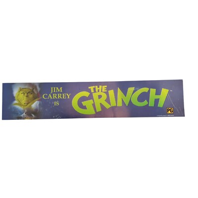 2000 The Grinch Jim Carrey Vintage 11'' x 17'' Mylar Movie Marquee Sign