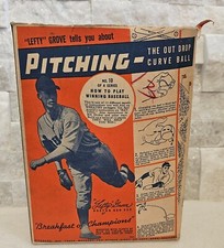 1936 Wheaties Lefty Grove Series 5 No. 10 Near Complete Box Boston Red Sox