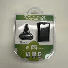 XBOX 360 TOMEE STAY N PLAY CHARGE KIT (BLACK) - Xbox 360, Brand New