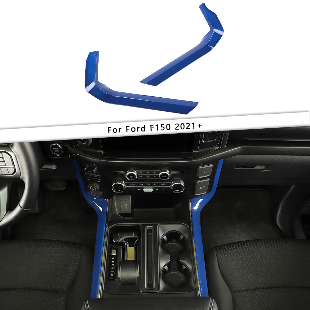 Interior Gear Shift Side Panel Trim Cover Accessories For Ford F150 2021-22 Blue