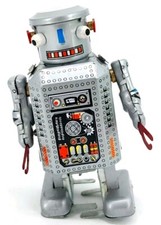 Discontinued Modern Tin Wind-Up Robot Schylling 3 1/2" without Key MS249