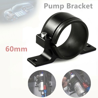 Black Alloy 60mm External Fuel Pump Filter Mounting Bracket Clamp Cradle Holder