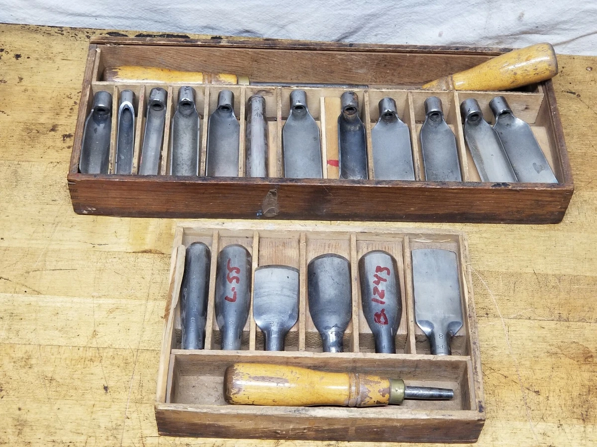 Vintage Adams & Nelson Set Of 18 Woodworking Chisel Gouges Pattern Makers