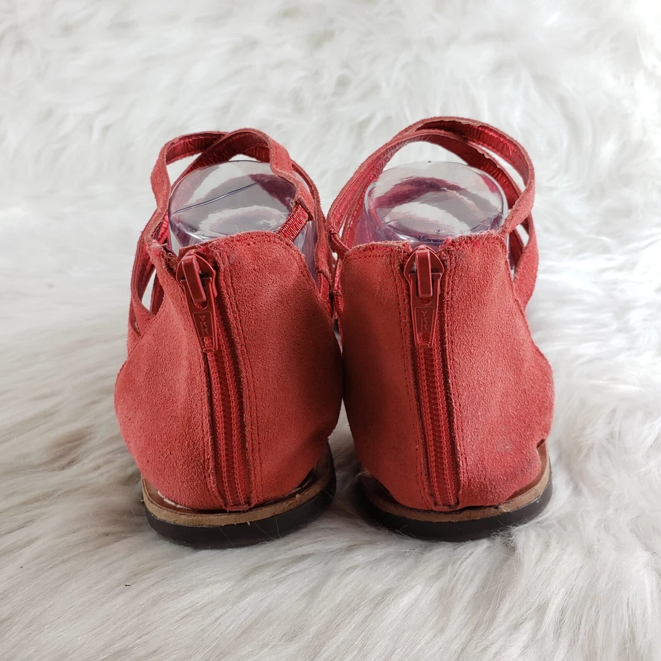 Босоножки женские GAP розовые красные замшевые кожаные с ремешками размер США 9 - Изображение 4 из 4