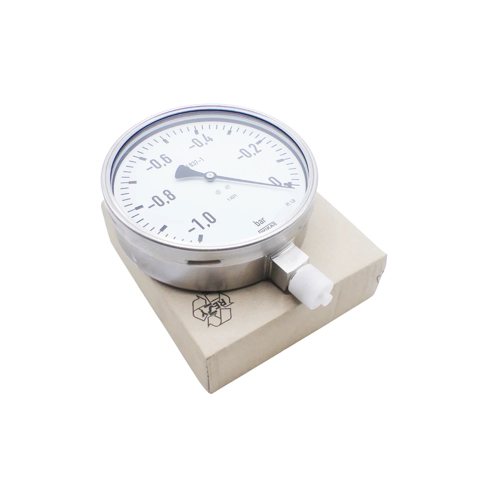 WIKA 232.50.160 Rohrfedermanometer -1 bar G1/2B unten 9040129 -new- - Bild 2 von 3