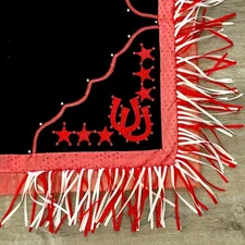 Hilason Equestrian ￼Fringed Saddle Pad Western Show Barrel Racing ￼Blanket 33x33