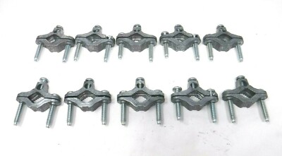 (SET OF 10) Rohrschellen-Klemme 1/2'' - 1'' ZN, BURNDY CZ11 (Neu)