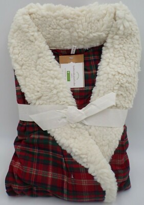 Pottery Barn Lynbrook Plaid Robe Holiday Festive Extra Large Green Red ...