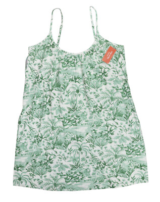 State of Day Linen Blend Tropical Floral Sleepwear Women's Chemise Nightgown NWT