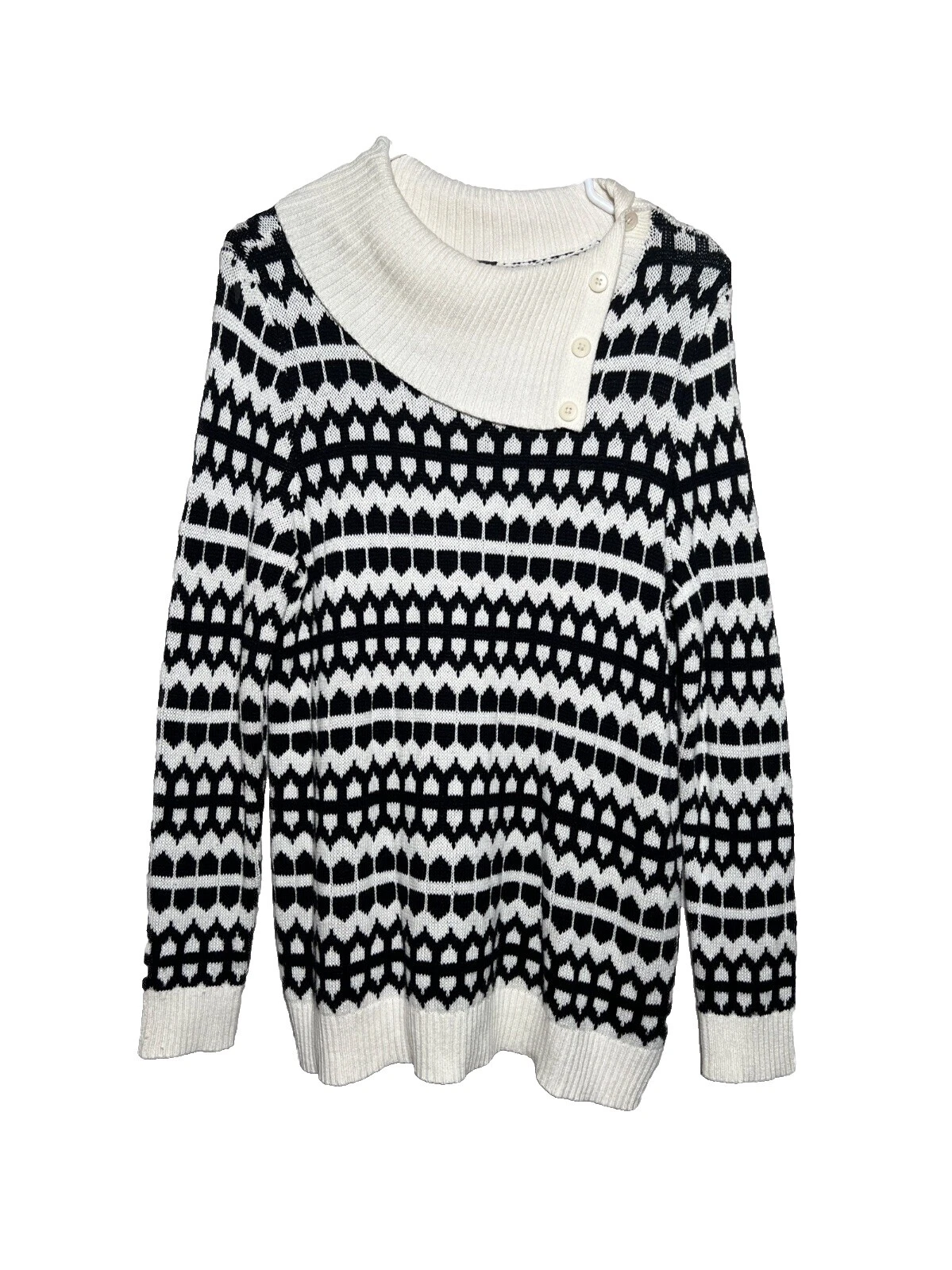 Suéteres para mujer geométrico Talbots Blanco