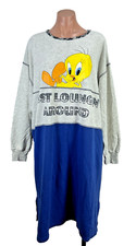 Warner Bros Looney Tunes Tweety Night Shirt VTG Long Sweatshirt Pajama 90s Y2K