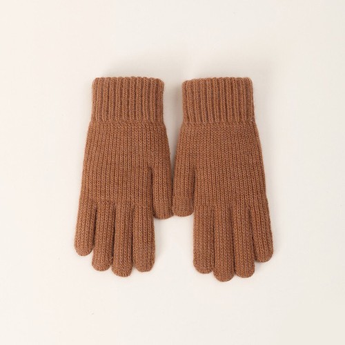 Full Finger Mittens Thick Warm Cycling Driving Gloves Solid Color Knitted Gloves - Picture 22 of 27