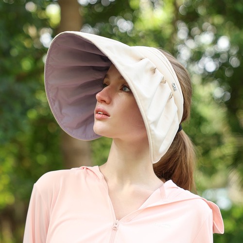 Foldable Sun Visor Hat Large Brim UV Protection UPF 50+ Roll Up Cap Shell Hats