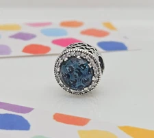 Authentic Pandora Silver Blue Radiant  Charm