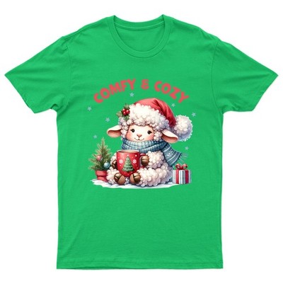 Comfy & Cozy Lamm Weihnachten Feiertage Herren Damen Grafik T-Shirt Tier