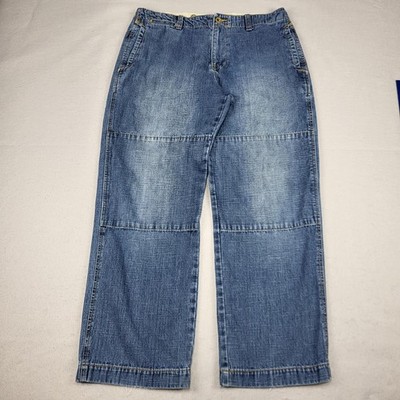 Vtg L.L.Bean Jeans Mens 36x30 Blue High Rise Straight Leg Workwear 100% Cotton