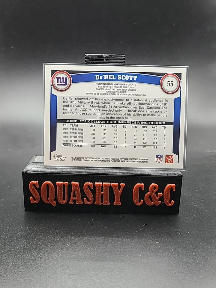 2011 Topps Chrome - Da'Rel Scott #32 (RC) - Image 2 of 2