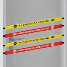 4PCS Restroom Closed for Cleaning Sign with Magnetic Ends, Magnetic Nylon Safety