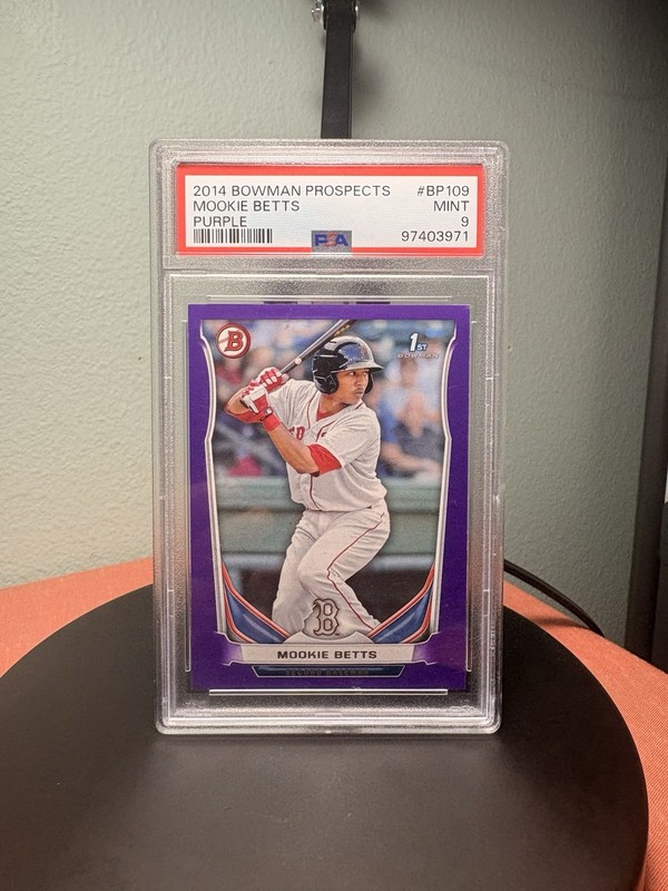 2014 Bowman Prospects Mookie Betts RC Purple #BP109 PSA 9 Boston Red Sox