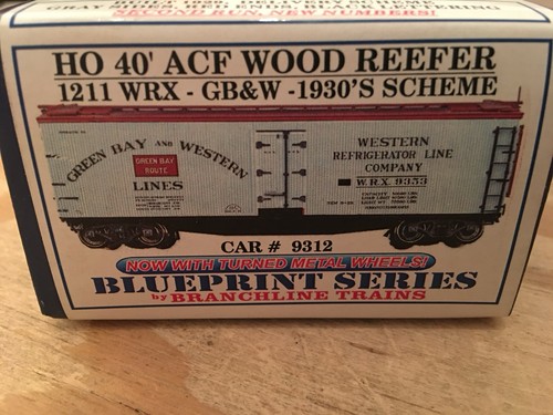 HO Branchline Trains 1211 Green Bay & Western 40’ ACF Kit frigorífico de madera GB&W #9312 | Zustand: New