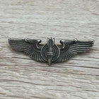 WW2 US Army Air Force Bombardier Military Sterling Silver Wings Badge Pin 2”