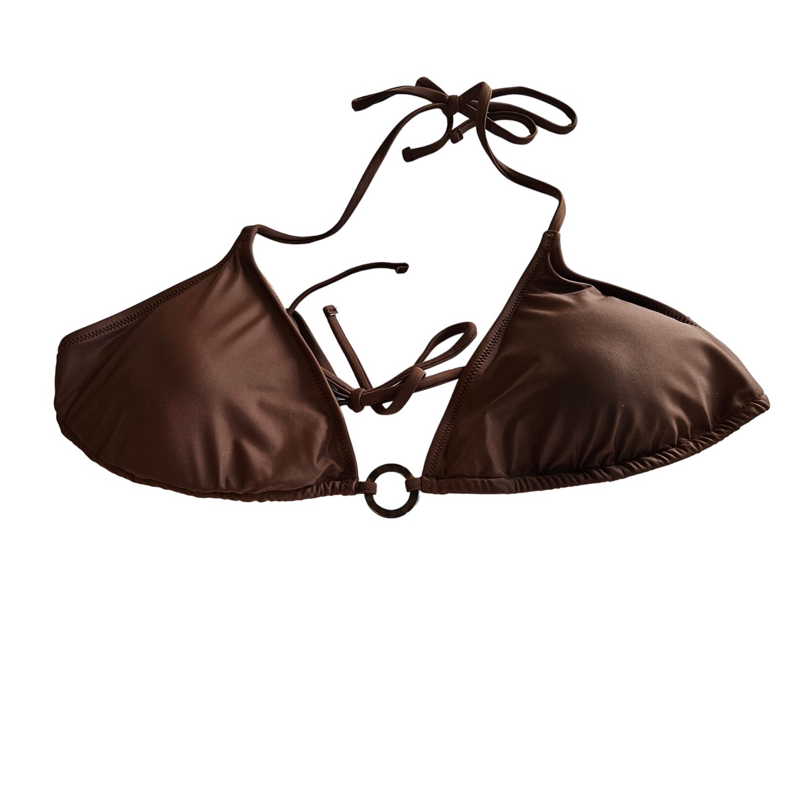 J Crew O-Ring String Bikini Top Brown Plus 3x Beach Pool Vacation Swim