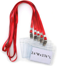 Lanyards with Id Holder Name Badges 50 Pcs Waterproof Type Clear Plastic Horizon