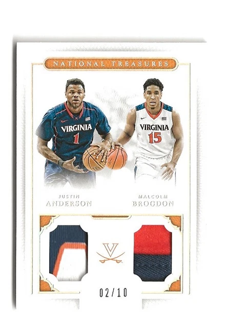 2016 National Treasures Justin Anderson Malcolm Brogdon Patch 02/10 Virginia
