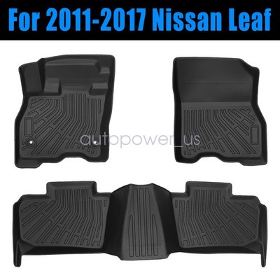 For 2011-2017 Nissan Leaf TPE All-Weather Front & Rear Floor Mats Liners 3Pcs