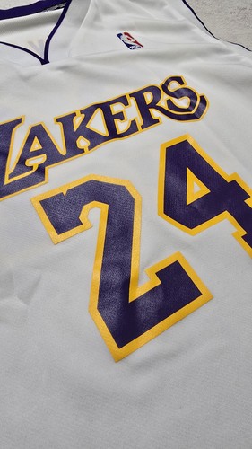 Lakers Adidas Kobe Bryant #24 White NBA Jersey Men's Size L - Picture 9 of 15
