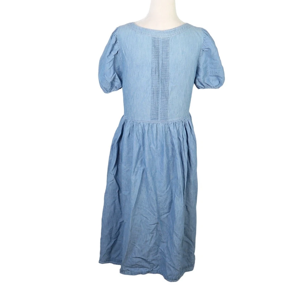 Vestido midi vintage años 90 Laura Ashley azul lavado claro denim 4 Foto 4 de 4