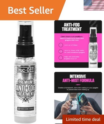 Anti-Fog Spray 32ml - Long-Lasting Solution for Helmets & Glasses