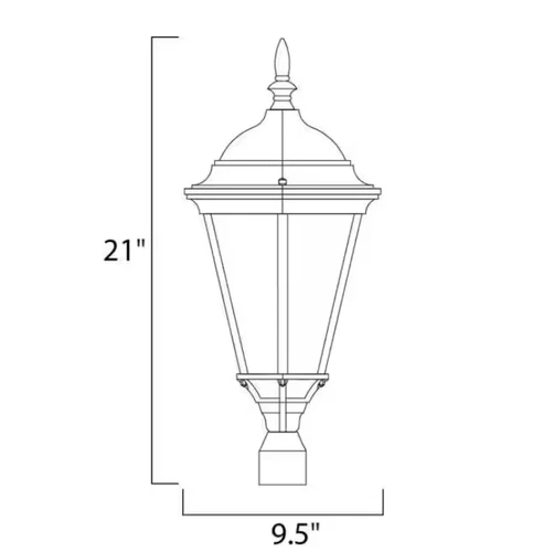 Maxim Lighting 1005WT Westlake 21" Outdoor Post Mount in White 60W-NEW - Picture 2 of 2