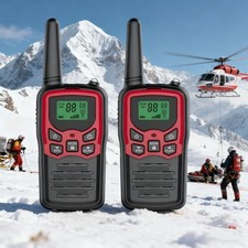 2 PACK Long Range 100 mile Walkie Talkie Two Way Radio Charge Headset Waterproof