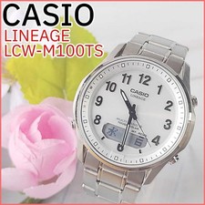 Cuarzo para hombre CASIO LINEAGE LCW-M100TS Wave Ceptor resistente solar titanio Ana-Digi