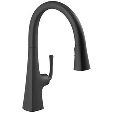 Kohler K-22062-BL Graze 1.5 GPM Pull Down Kitchen Faucet, Matte Black