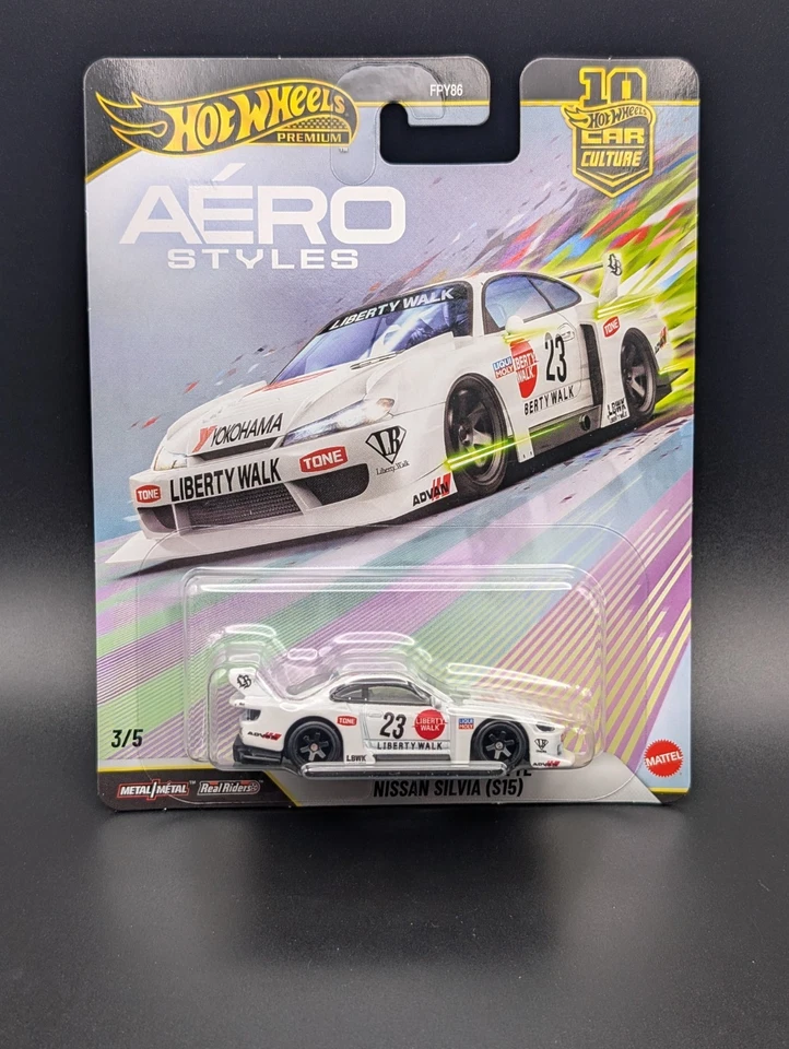 Hot Wheels Premium Aero Styles LB Super Silhouette Nissan Silvia S15 White FPY86 - Image 1 of 1