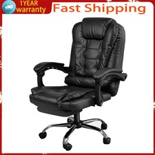 Executive Office Chair PU leather Padded Recline Computer PC Swivel Desk Chair