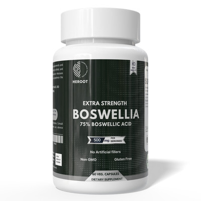 Heroot Boswellia Serrata Extract Capsules 500mg | 75% Standardized | 60 Capsules