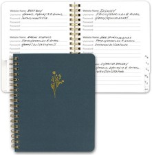 Beautiful Password Book with Alphabetical Tabs - Pocket Size for Seniors  Easy