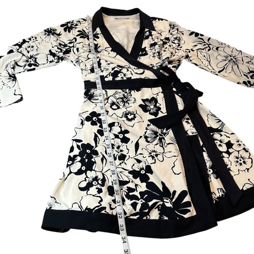 NEU Abercrombie & Fitch Wickelkleid Größe L creme schwarz - Bild 3 von 8