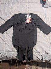 Yitty Bodysuit, Black, 3X/4X, NWT, Elbow Length Sleeves, Square neck