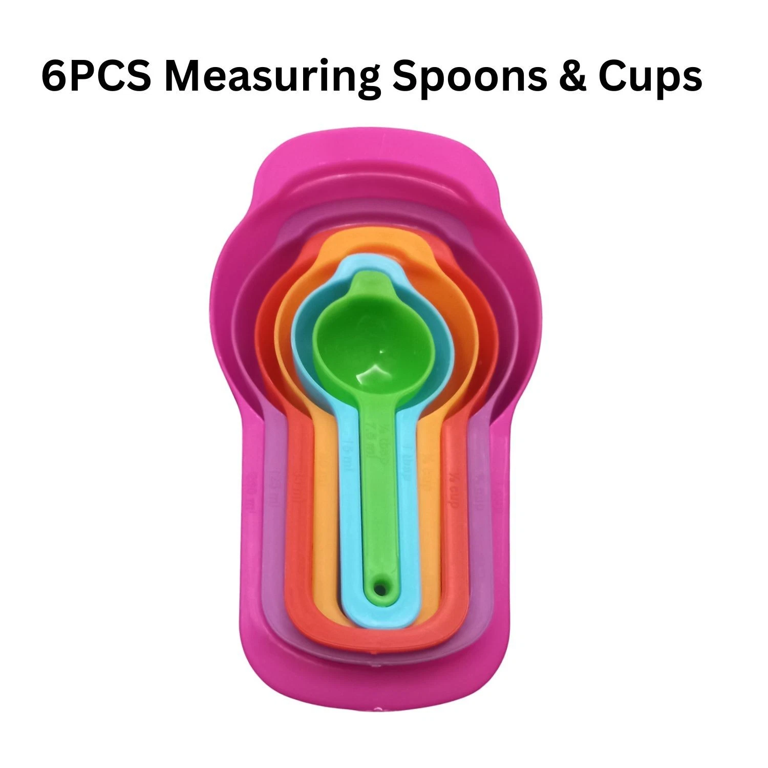 Kitchen Measuring Cups And Spoons Set Cooking Tool 6 pcs Plastic Rainbow Color
Opens in a new window