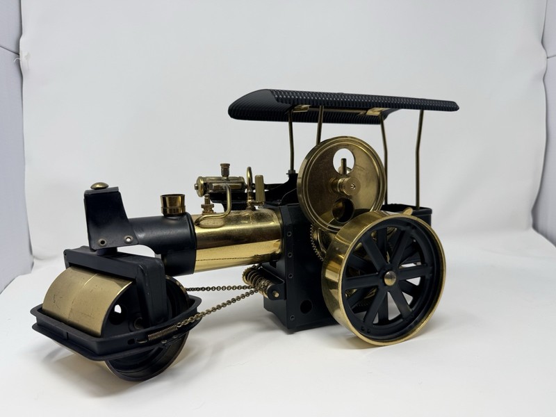 Wilesco D366 Old Smoky Steam Roller West Germany Black & Brass Vintage EX