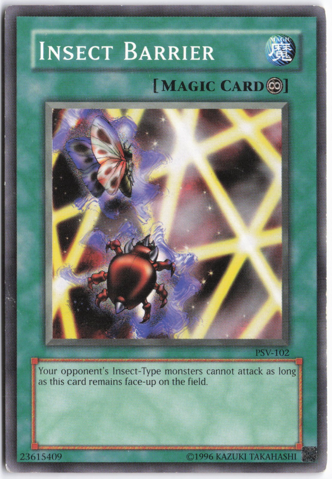 Insect Barrier PSV-102 YuGiOh Pharaoh's Servant trading card — raw and PSA graded price guide